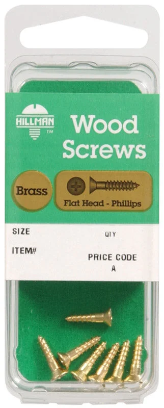 Screws with Flat Heads for Smooth Finish-Hillman No. 10 x 1-1/2 in. L Phillips Wood Screws 2 pk (Pack of 10)