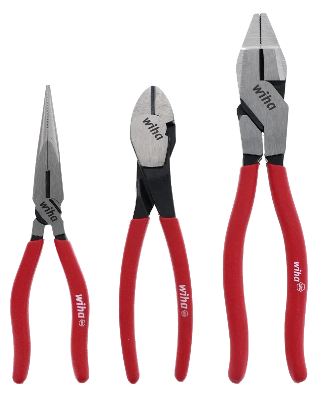 Pliers for Automotive Repairs-Wiha 32634 3 Piece Classic Grip Pliers and Cutters Set