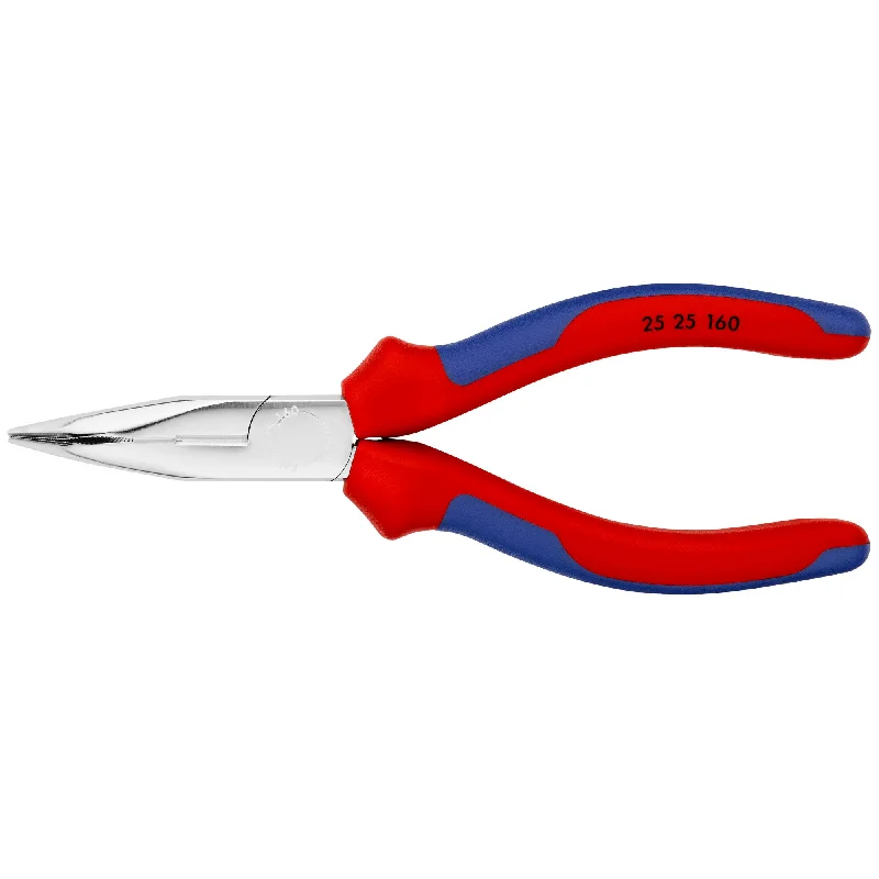 Pliers with Spring Action for Easy Use-Knipex 25 25 160 6 1/4" Long Nose 45° Angled Pliers with Cutter