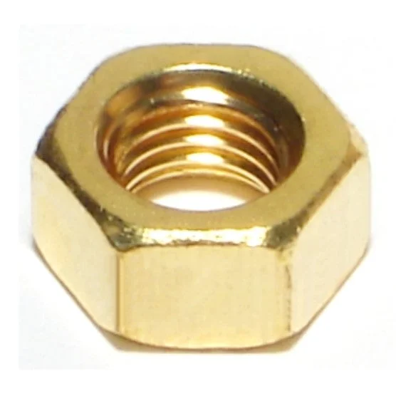 Nuts for Fixing Components in DIY Projects-5/16"-24 Brass Fine Thread Finished Hex Nuts (10 pcs.)