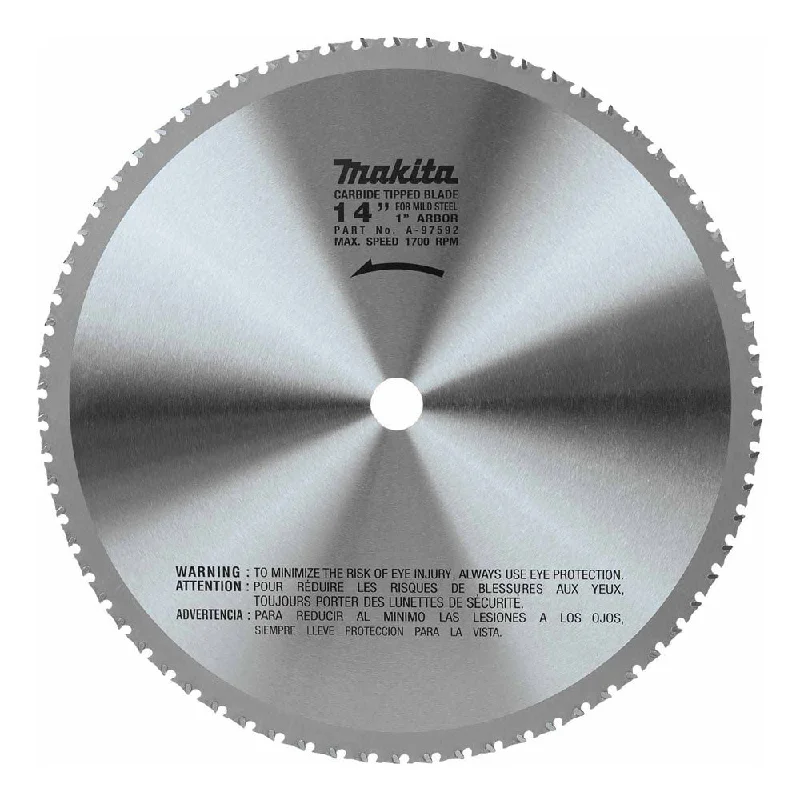 Carbide-Tipped Circular Saw Blades for Long Life-Makita A-97592 14" 70T Carbide-Tipped Metal Cutting Blade, Ferrous Metal