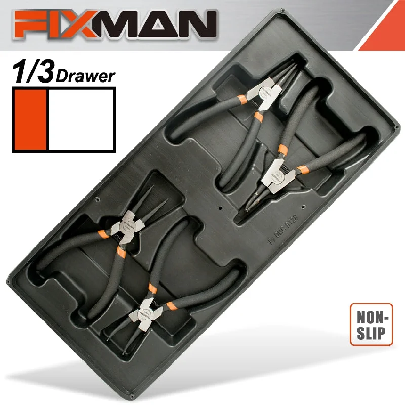 Pliers with Ergonomic Handles for Comfort-Fixman Tray 4 Piece 6' Internal And External Circlip Pliers