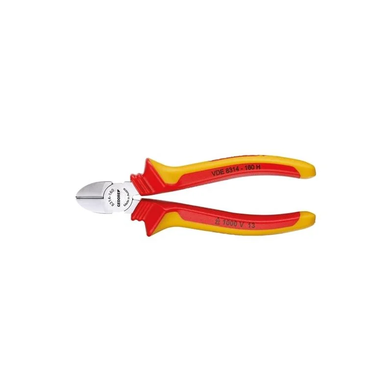 Pliers for Removing Rusted Nails-Gedore 1552163 VDE Side cutter with VDE insulating sleeves 160 mm