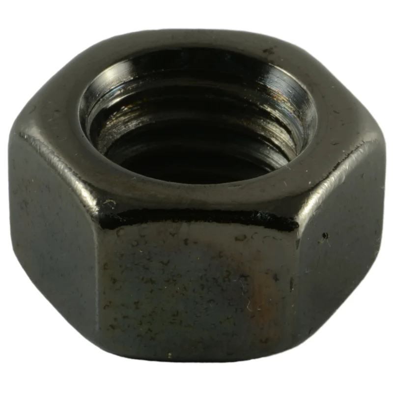 Nuts for Tightening Fittings and Fasteners in Wood-5/8"-11 Black Chrome Plated Grade 5 Steel Coarse Thread Hex Nuts