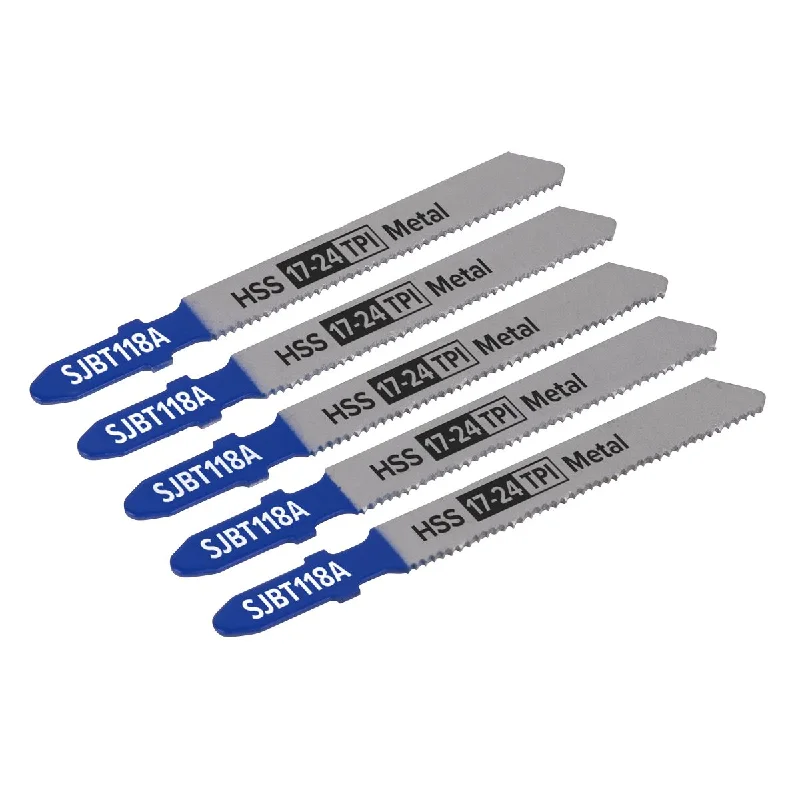 Saw Blades for Use in Cutting Machinery Parts-Sealey Jigsaw Blade Metal 92mm 17-24tpi - Pack of 5