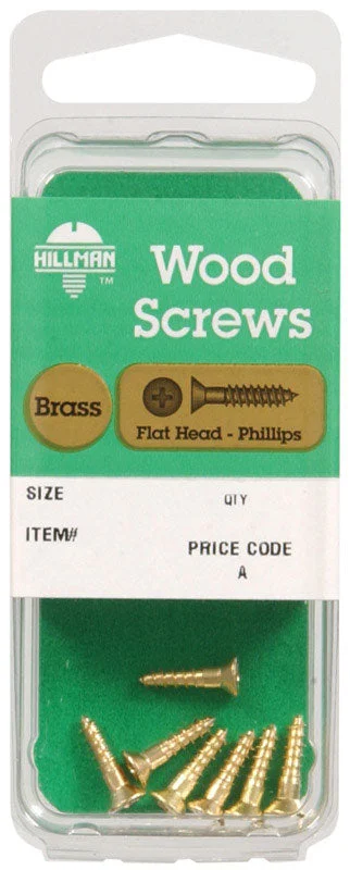 Screws for DIY Furniture Repair-Hillman No. 4 x 1/2 in. L Phillips Wood Screws 10 pk (Pack of 10)