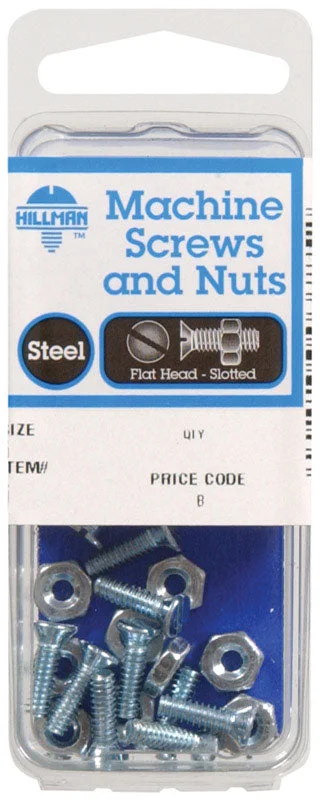 Screws for Mounting Wall Fixtures-Hillman No. 10-24 x 3/4 in. L Slotted Flat Head Zinc-Plated Steel Machine Screws 10 pk (Pack of 10)