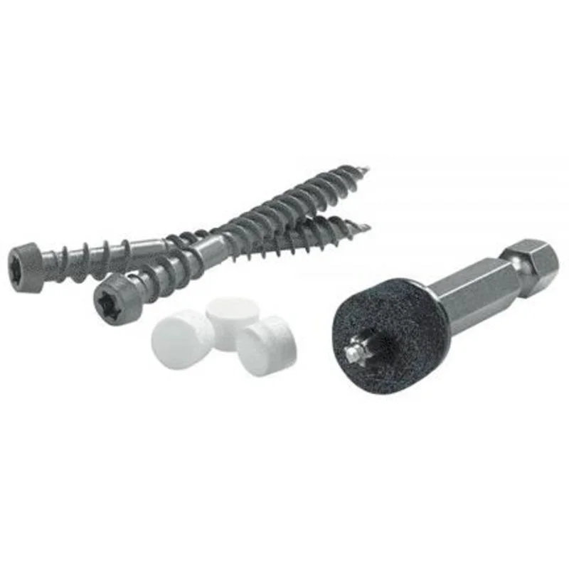 Screws for Securing Outdoor Fixtures-Cortex Azek No. 9 X 2 in. L Star Square Head Coarse Trim Screws with Plugs