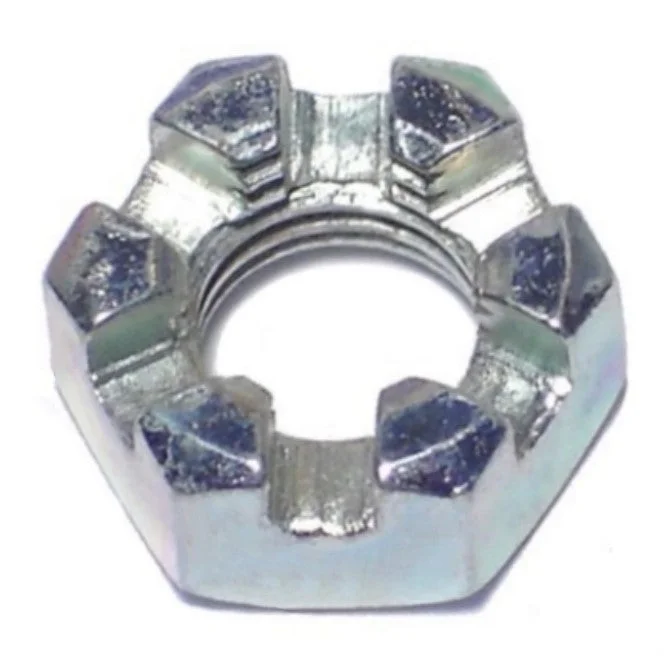 Nuts for Securing Fasteners to Metal and Wood-5/16"-24 Zinc Plated Steel Fine Thread Castle Hex Nuts