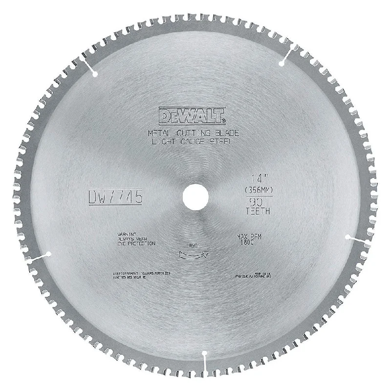 Saw Blades for Smooth Slicing of Metal Parts-DeWalt DWA7745 14" 90T Metal Cutting Saw Blade, Light Gauge Ferrous