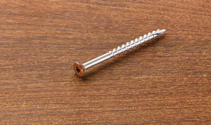 Screws for Kitchen Cabinet Installation-Starborn Headcote No. 10 X 2-1/2 in. L Brown Star Flat Head Deck Screws 350 pk