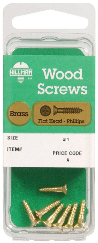 Screws for Fixing Metal and Plastic Parts-Hillman No. 4 x 3/4 in. L Phillips Wood Screws 10 pk (Pack of 10)