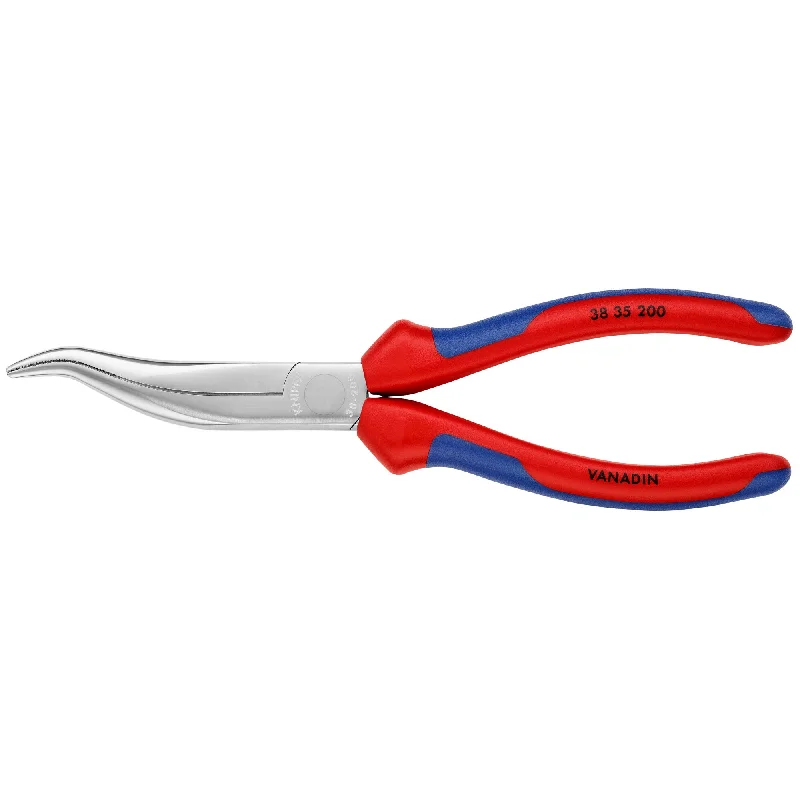 Long Reach Pliers for Hard-to-Reach Areas-Knipex 38 35 200 8" Long Nose Pliers without Cutter-S Shape