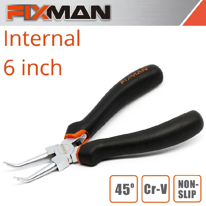 Pliers for Cutting through Tough Metal Sheets-Fixman Internal Circlip Pliers 6'/145Mm X 45 Deg