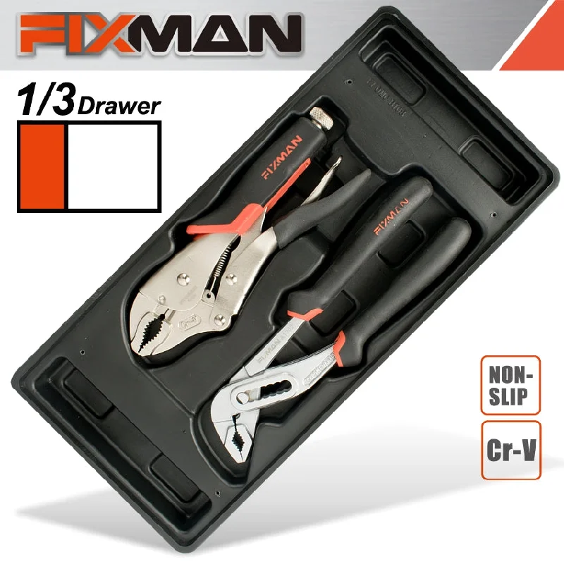 Flat Nose Pliers for Better Precision-Fixman Tray 2 Piece Plier Set Groove Joint Pliers 10' And Lock Grip Pl