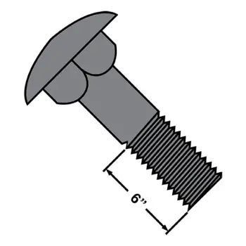 Bolts for Industrial Equipment Maintenance-JFAST 62208CG - 5/8-11X13  Carriage Bolt Galvanized Partially Threaded Under Sized Body, Case Quantity: 
25