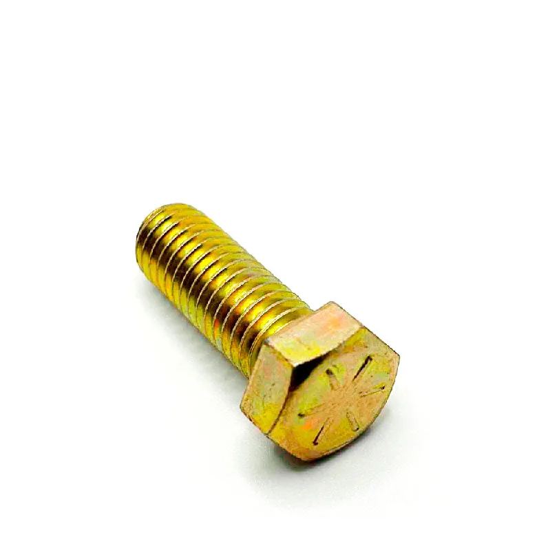 Bolts for Fastening and Securing Decks and Fences-7/16-14 x 1-1/4in UNC Grade 8 Hex Cap Screw Yellow Zinc