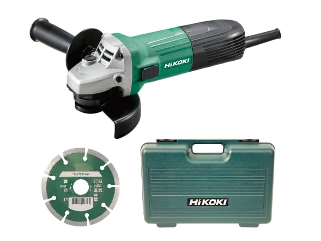 Ergonomic Angle Grinder for Extended Use-HiKOKI G12STX/J7 Angle Grinder 115mm Diamond Blade & Case 600W 240V