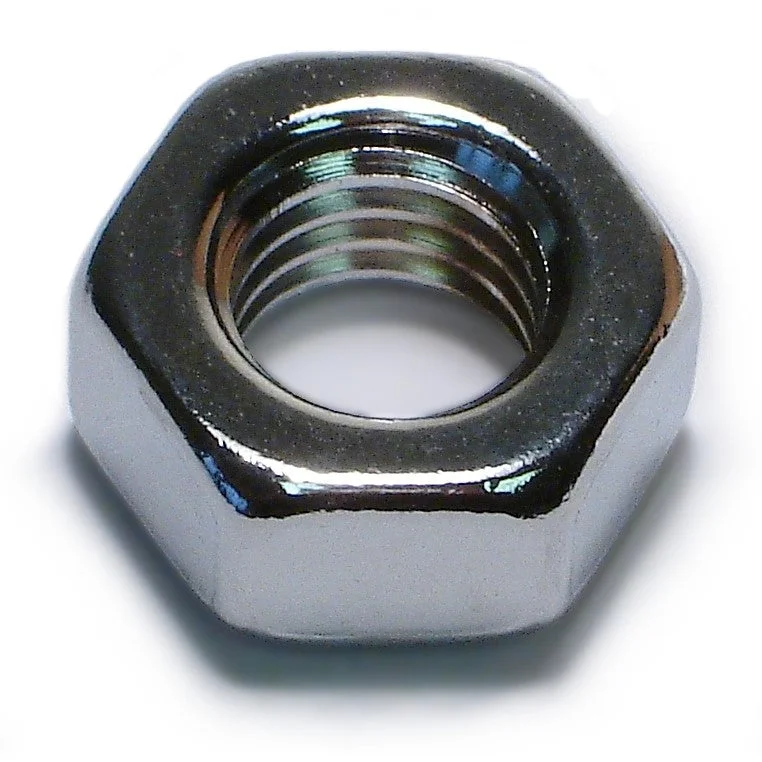 Nuts for Construction and Framing Projects-12mm-1.75 Chrome Plated Class 8 Steel Coarse Thread Hex Nuts (10 pcs.)