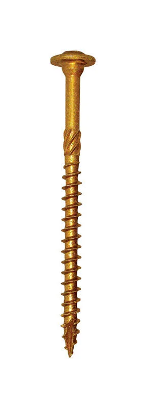 Screws with Flat Heads for Smooth Finish-GRK Fasteners No. 10 X 3-1/8 in. L Star Washer Head Self Tapping Structural Screws