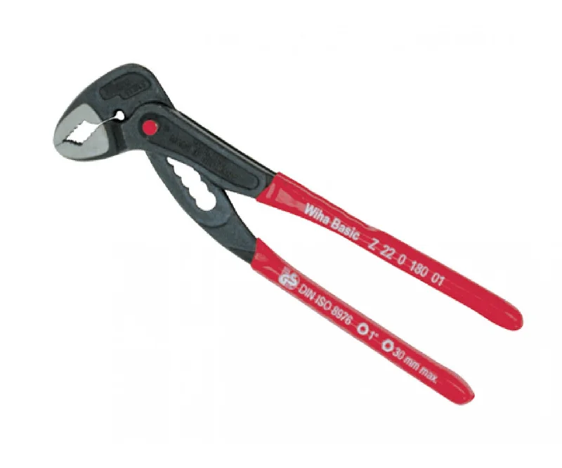 Heavy Duty Pliers for Tough Jobs-Wiha Tools 32664 7" Push Button Adjustable Water Pump Pliers with Vinyl Grip