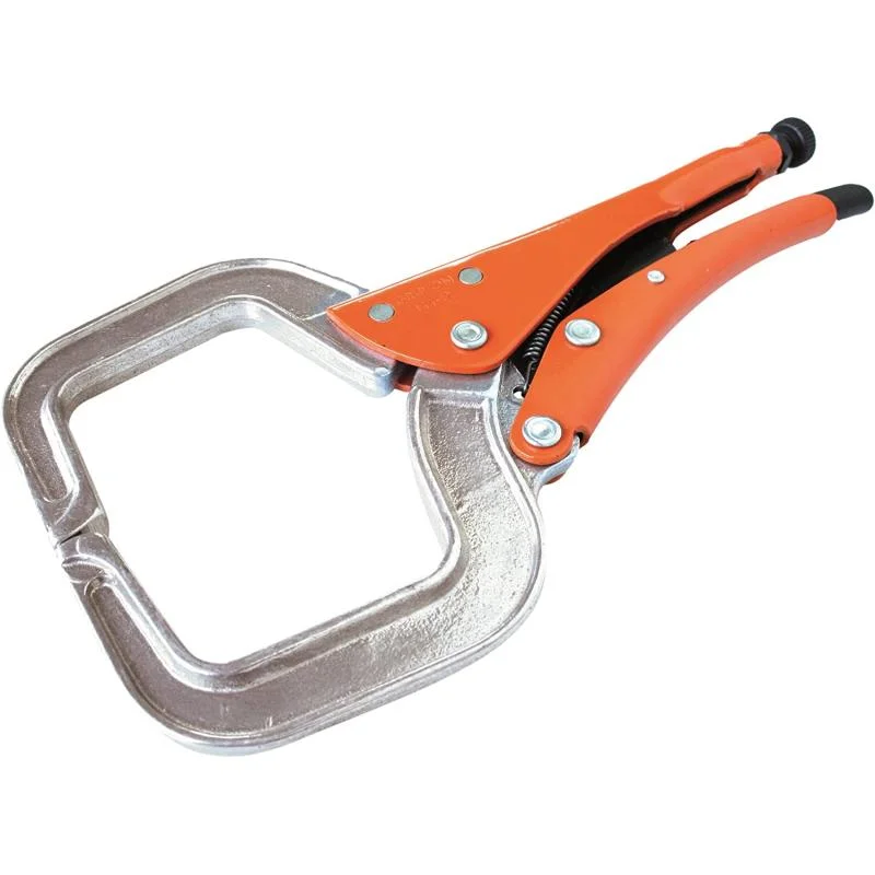 Pliers for Plumbing and Pipe Work-Grip-On 14414 14 Inch C-Clamp W/Alum Jaws-Orange