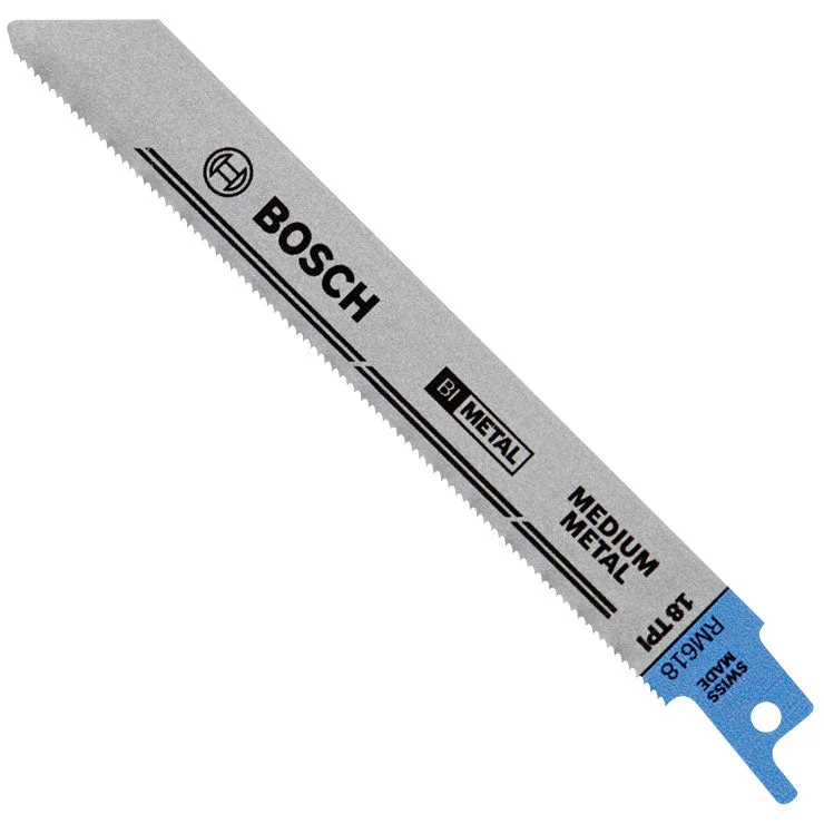 Fine-Tooth Saw Blades for Clean and Precise Cuts-Bosch RM618 5 Piece 6" 18 TPI Metal Reciprocating Saw Blades