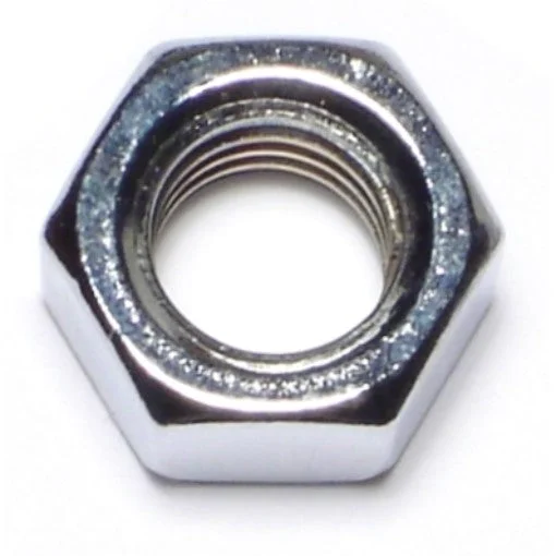 Nuts for Installing Metal Rails and Posts-1/2"-13 Chrome Plated Grade 5 Steel Coarse Thread Hex Nuts (10 pcs.)