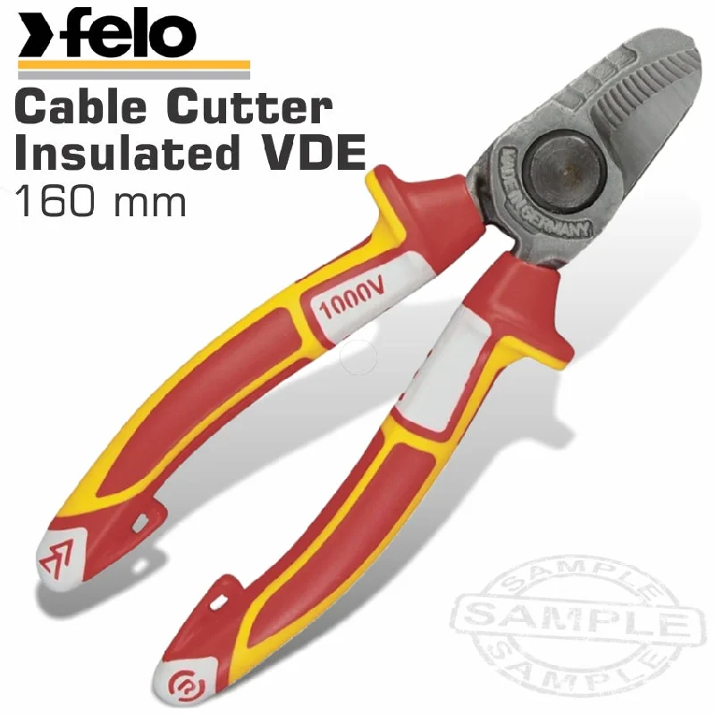 Compact Locking Pliers for Tight Spaces-Felo Cable Cutter 160Mm Insulated Vde