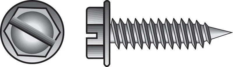 Screws for Mounting TV and Electronics-HILLMAN No. 10 X 3/4 in. L Slotted Hex Washer Head Sheet Metal Screws 100 pk