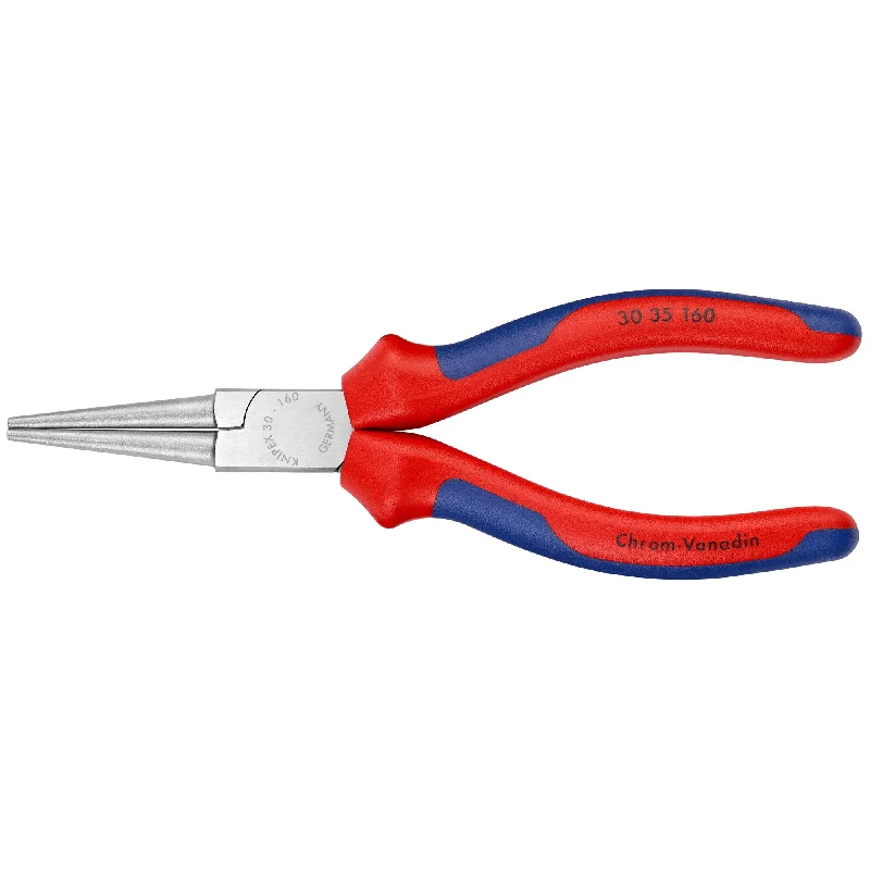 Ergonomic Pliers for Reducing Hand Strain-Knipex 30 35 160 6 1/4" Long Nose Pliers-Round Tips