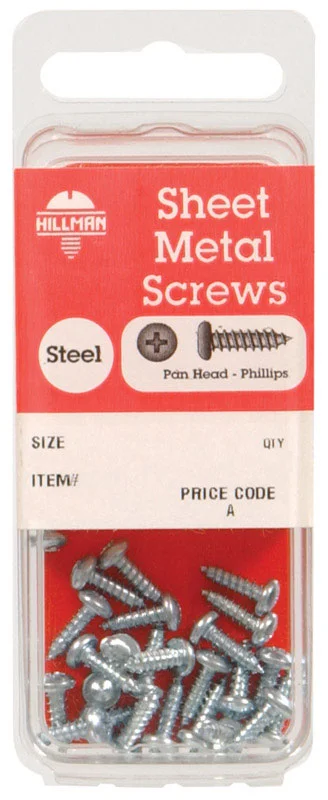 Screws for Furniture Assembly-Hillman No. 10 x 2 in. L Phillips Pan Head Zinc-Plated Steel Sheet Metal Screws 5 1 pk (Pack of 10)