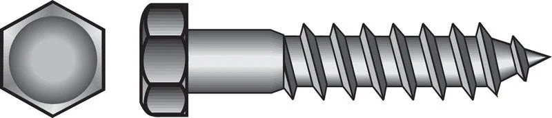 Screws for Tightening Metal Panels-HILLMAN 5/16 in. X 2-1/2 in. L Hex Stainless Steel Lag Screw 25 pk