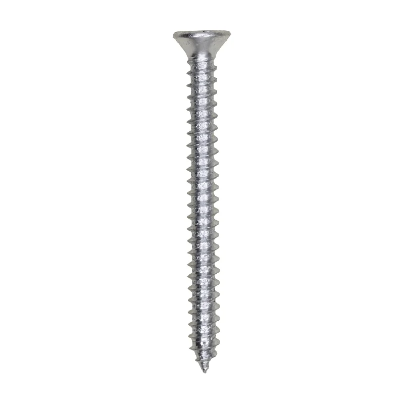 Screws for Fixing Window Blinds and Curtains-Auveco # 25644 #6 X 1-1/2" Phillips Flat Head Tapping Screw Zinc. Qty. 100