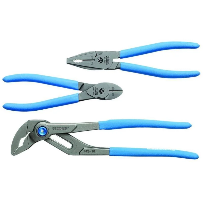 Pliers for Cutting through Tough Metal Sheets-Gedore 6703910 Pliers set, 3 pcs