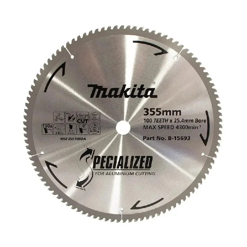 Saw Blades for Cutting Laminated Wood-Makita Saw Blade TCT Aluminium 355mm 100T