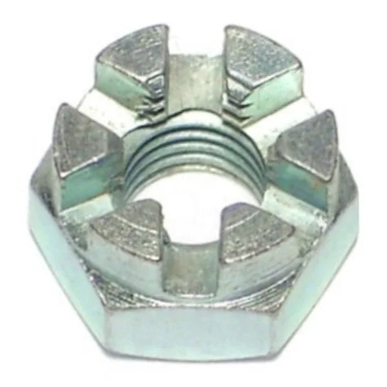 Nuts for Use in Structural and Industrial Applications-1/4"-28 Zinc Plated Steel Fine Thread Castle Hex Nuts (16 pcs.)