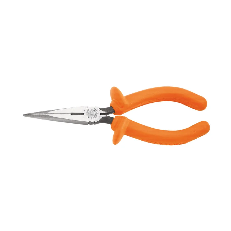 Ratcheting Pliers for Stronger Grip-Klein Tools D203-6-INS Long Nose Pliers, Insulated, 6"