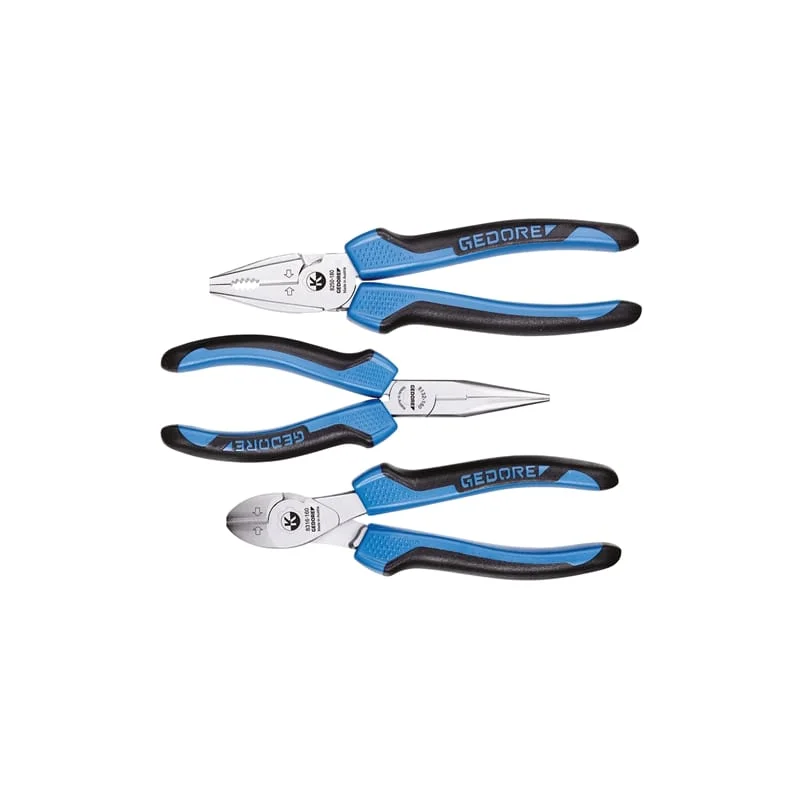 Heavy Duty Wire Pliers for Cutting-Gedore 6701110 Pliers Set, 3 pcs