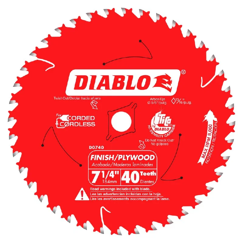 Saw Blades for Fast Cutting in Heavy Work-Diablo D0740A 7-1/4" x 40 ATB Finishing Blade (1 blade)