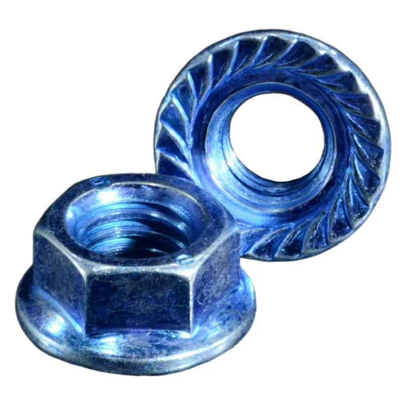 Nuts for Fixing Fasteners to Steel Beams-3/8"-16 Zinc Plated Case Hardened Steel Coarse Thread Hex Flange Nuts