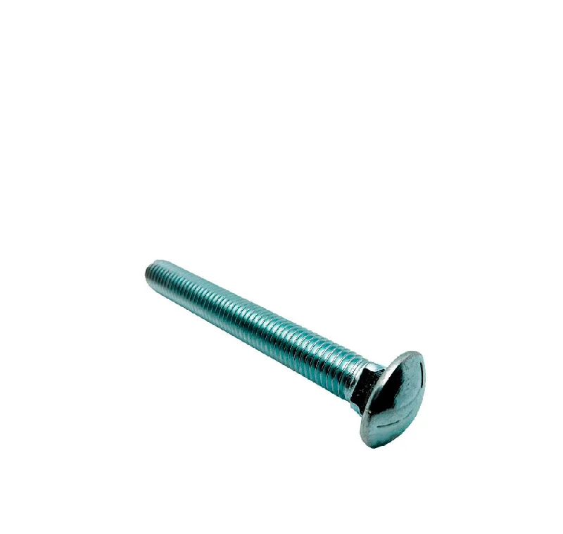 Bolts for Heavy Construction Equipment-5/8-11 X 5in UNC Grade 5 Full Thread Carriage / Shaker Screen Plow Bolt Clear Zinc