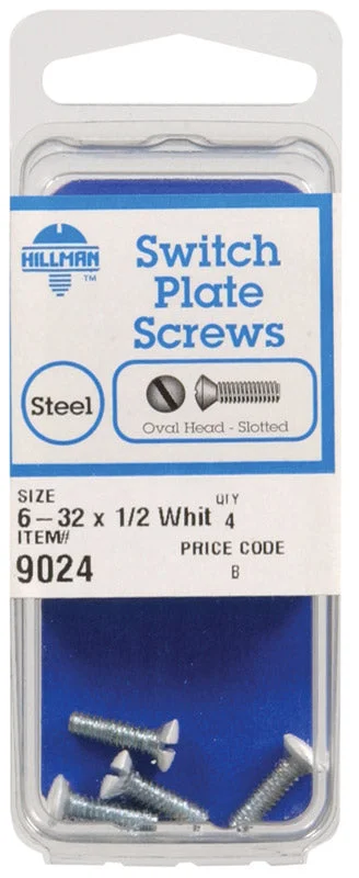 Screws for Fine Woodworking Projects-Hillman No. 6-32 x 1/2 in. L Slotted Oval Head Steel Machine Screws 4 pk (Pack of 10)