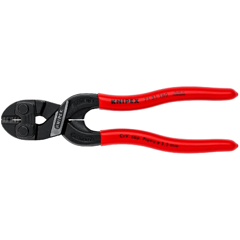 Heavy Duty Wire Pliers for Cutting-Knipex 71 31 160 6 1/4" CoBolt® S Compact Bolt Cutters-Notched Blade