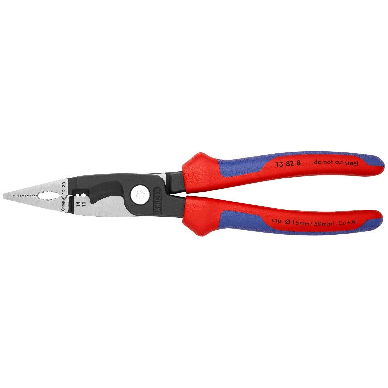 Pliers for Secure Gripping of Small Parts-Knipex 13 82 8 SBA 8" 6-in-1 Electrical Installation Pliers 12 and 14 AWG