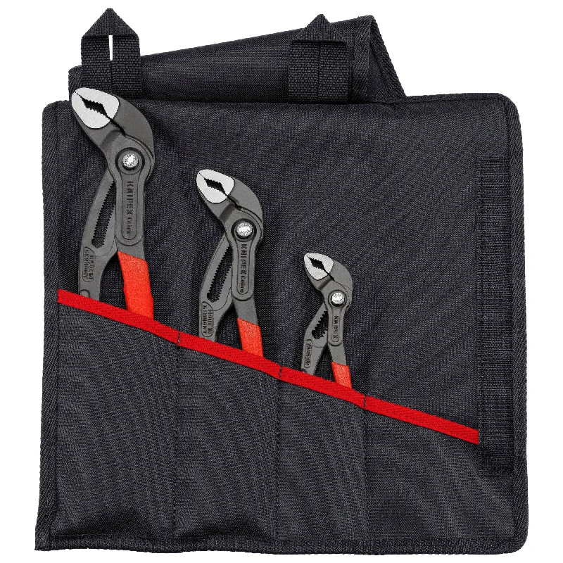 Long Reach Pliers for Hard-to-Reach Areas-Knipex 00 19 55 S9 3 Pc Cobra® Set in Tool Roll