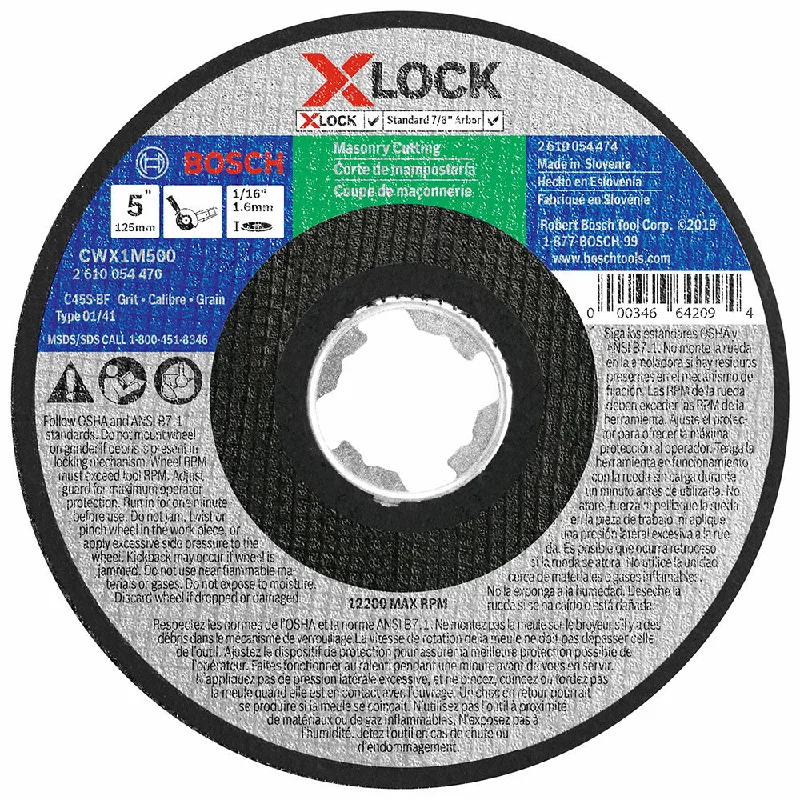 Saw Blades for Cutting Plywood and MDF-Bosch CWX1M500 Masonry Cutting T1 5" x 1/16"