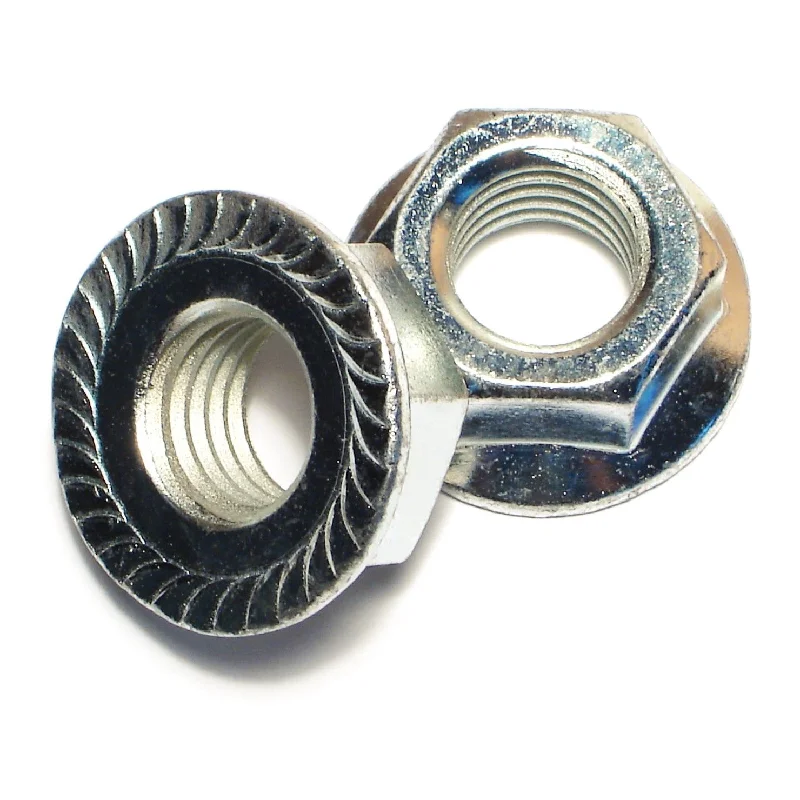 Nuts for Attaching Metal Parts in Construction-5/8"-11 Zinc Plated Case Hardened Steel Coarse Thread Hex Flange Nuts