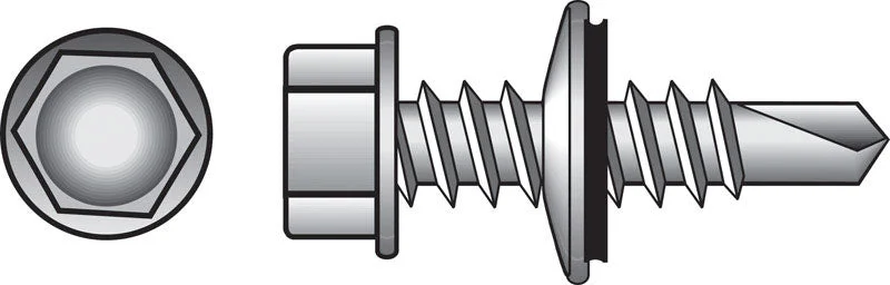 Best Screws for Woodworking Projects-HILLMAN 1/4 Sizes X 1 in. L Hex Hex Washer Head Self- Drilling Screws 100 pk