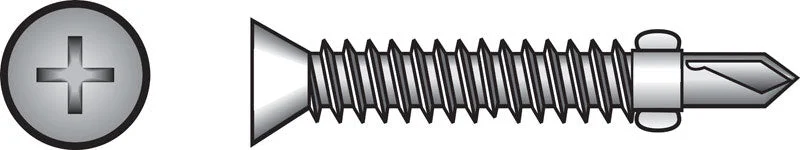 Stainless Steel Screws for Outdoor Use-HILLMAN No. 12-24 X 2 in. L Phillips Flat Head Sheet Metal Screws 100 pk